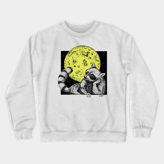 Raccoon Moon Crewneck Sweatshirt by Angelo DiMartino